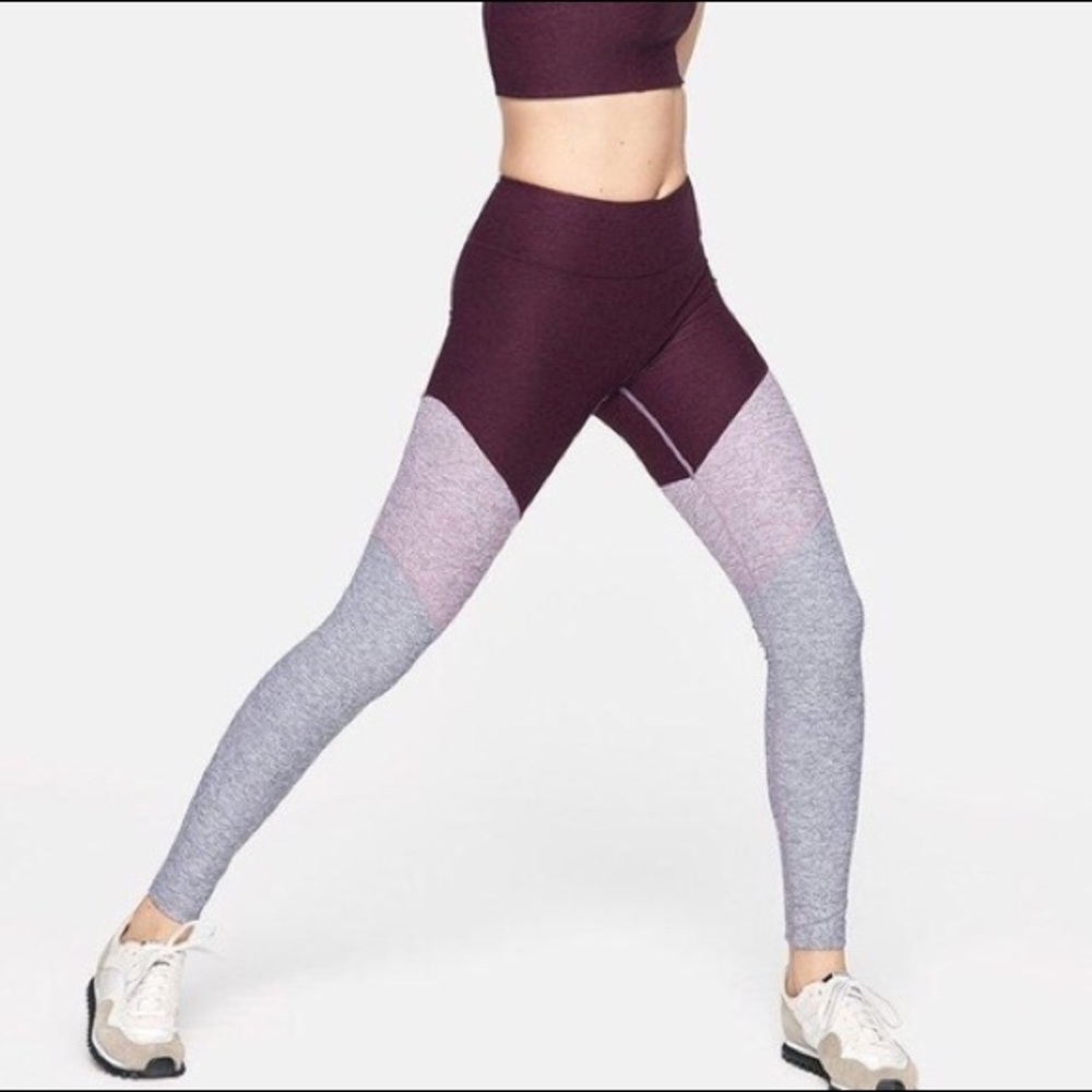 Outdoor Voices 7/8 Springs Tri Color Plum Leggings